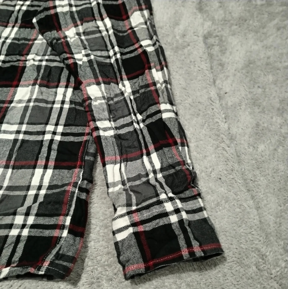 Chaps Shirt Mens L Combat Grey Flannel Plaid Embroidered Logo Button Down Pocket - Picture 11 of 13